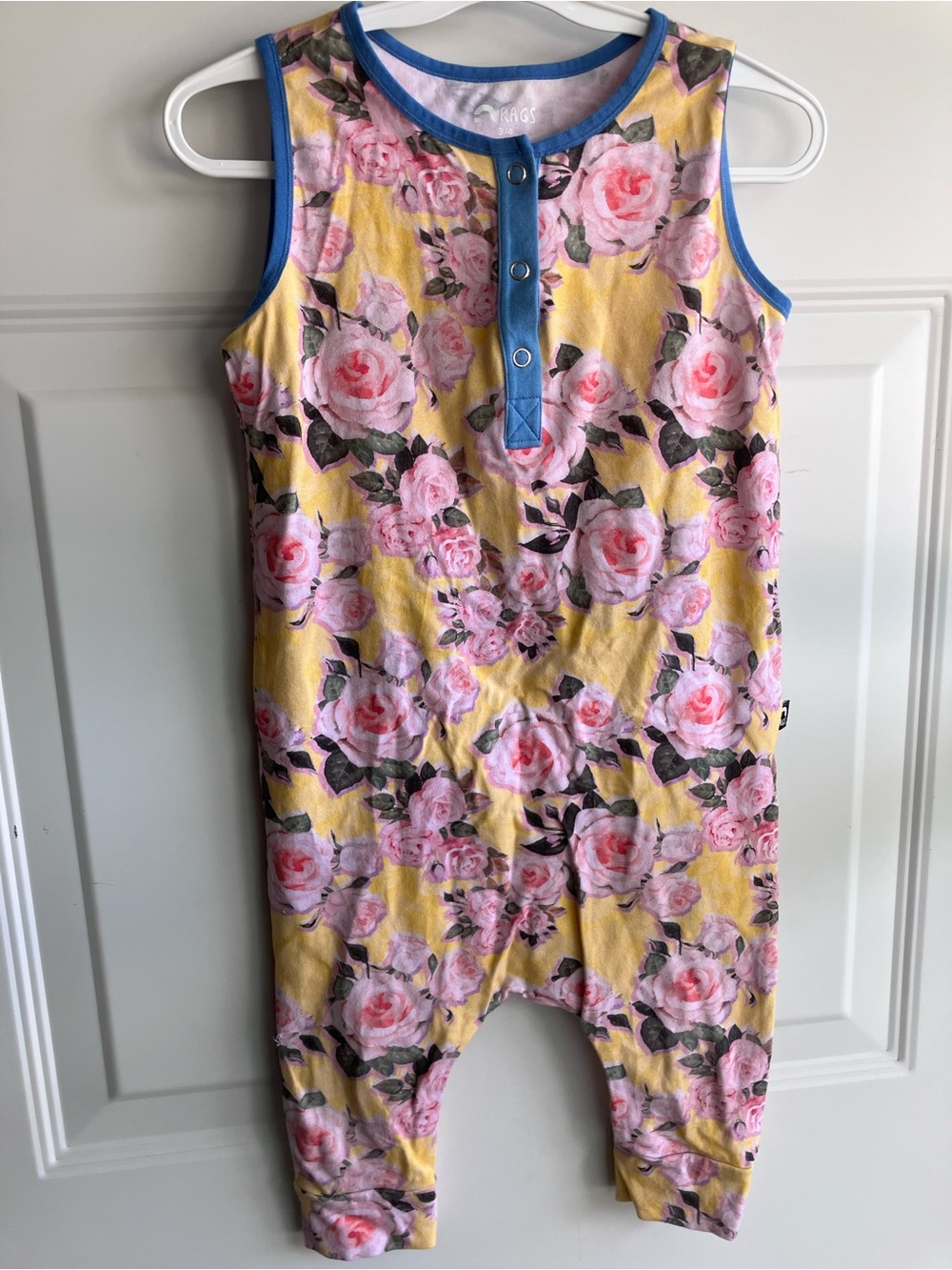 Rags floral romper pink yellow blue 3T 4T